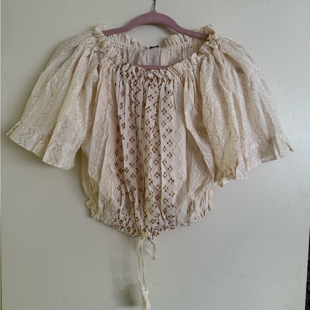 Sacred Threads Cream Floral Blouse